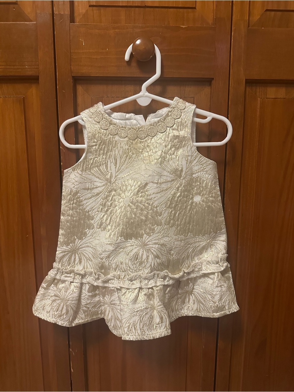 Lilly Pulitzer gold Floral Jacquard Peplum Dress